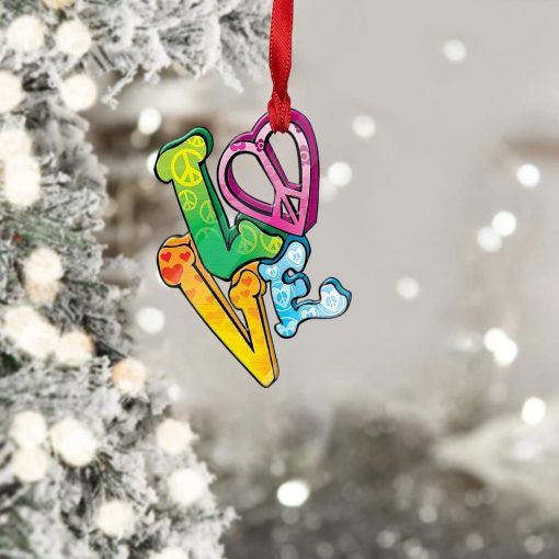 Gearhuman 3D Hippie Love Sign Christmas Ornament GV261017 Ornament