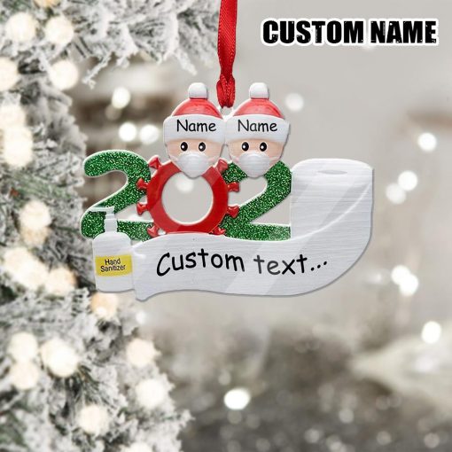 Gearhumans 3D Family Of 2 Mask Sanitizer Toilet Paper 2020 Christmas Ornament Custom Name 2 Gearhuman 3D Family Of 2 Mask Sanitizer Toilet Paper 2020 Christmas Ornament Custom Name GV22107 Ornament