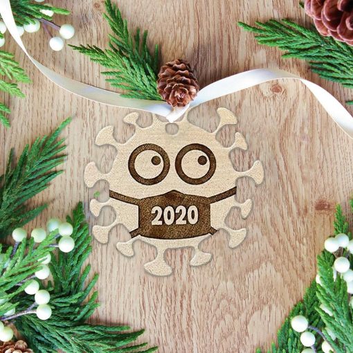 Gearhumans 3D Corona Virus Christmas Ornament 1 Gearhuman 3D Corona Virus Christmas Ornament GV221014 Ornament Acrylic 1Pc