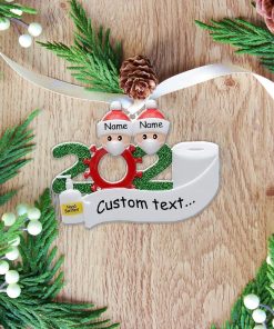 Gearhuman 3D Family Of 2 Mask Sanitizer Toilet Paper 2020 Christmas Ornament Custom Name GV22107 Ornament Acrylic 1Pc