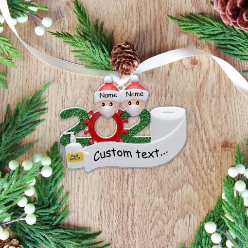 Gearhumans 3D Family Of 2 Mask Sanitizer Toilet Paper 2020 Christmas Ornament Custom Name 1 Gearhuman 3D Family Of 2 Mask Sanitizer Toilet Paper 2020 Christmas Ornament Custom Name GV22107 Ornament Acrylic 1Pc