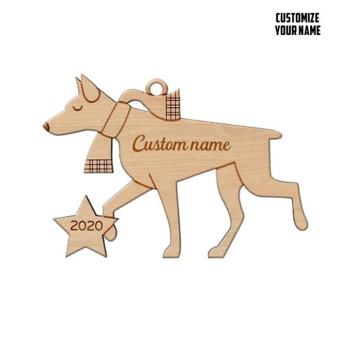 Gearhumans 3D Doberman Pinscher 2020 Custom Name Christmas Ornament 1 Gearhuman 3D Doberman Pinscher 2020 Custom Name Christmas Ornament GV30107 Ornament