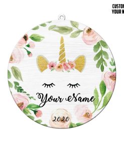 Gearhuman 3D Unicorn 2020 Custom Name Christmas Ornamet GVC29103 Ornament