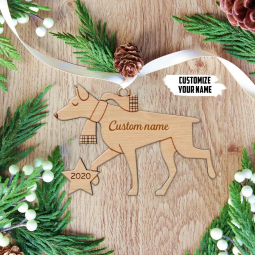 Gearhumans 3D Doberman Pinscher 2020 Custom Name Christmas Ornament 3 Gearhuman 3D Doberman Pinscher 2020 Custom Name Christmas Ornament GV30107 Ornament Acrylic 1Pc