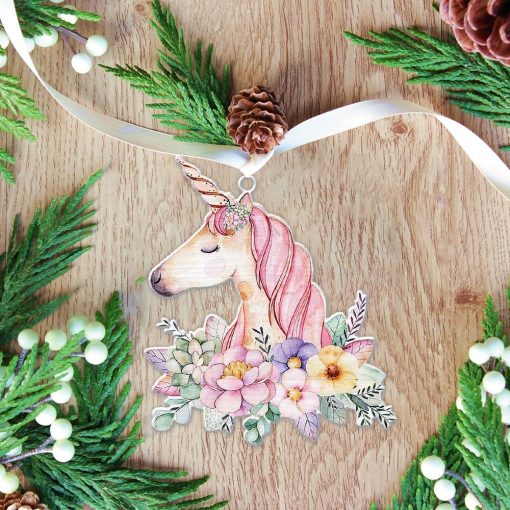 Gearhuman 3D Magical Unicorn Custom Christmas Ornament GV29107 Ornament Acrylic 1Pc