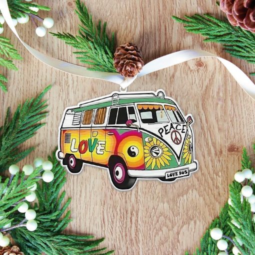 Gearhuman 3D Travel Hippie Van Christmas Ornament GV26106 Ornament Acrylic 1Pc