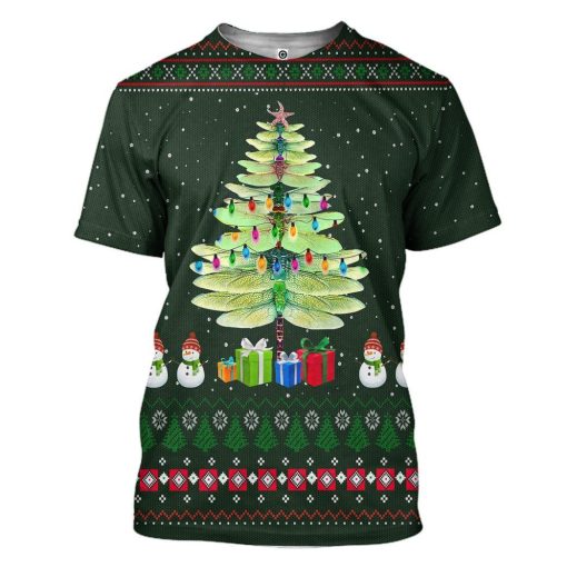 Gearhumans 3D Dragonfly Ugly Christmas Tree Custom Apparel 3 Gearhuman 3D Dragonfly Ugly Christmas Tree Custom Hoodie Apparel GN0911203 3D Apparel T-Shirt S