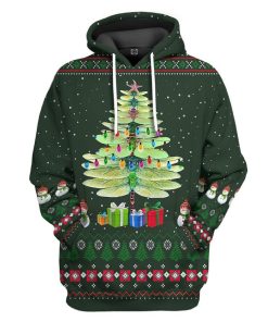Gearhuman 3D Dragonfly Ugly Christmas Tree Custom Hoodie Apparel GN0911203 3D Apparel Hoodie S