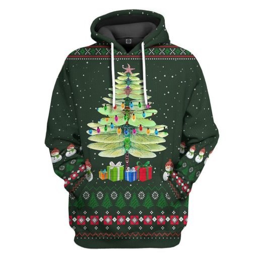Gearhumans 3D Dragonfly Ugly Christmas Tree Custom Apparel 1 Gearhuman 3D Dragonfly Ugly Christmas Tree Custom Hoodie Apparel GN0911203 3D Apparel Hoodie S