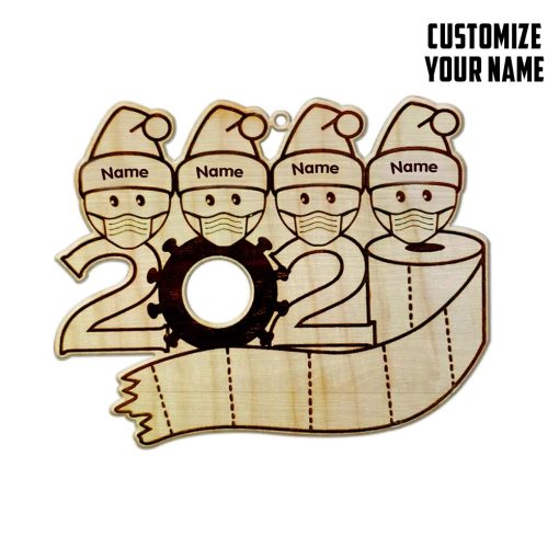 Gearhumans 3D Family Of 4 Mask Toilet Paper 2020 Christmas Ornament Custom Name 3 Gearhuman 3D Family Of 4 Mask Toilet Paper 2020 Christmas Ornament Custom Name GV221017 Ornament