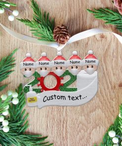 Gearhuman 3D Family Of 5 Mask Sanitizer Toilet Paper 2020 Christmas Ornament Custom Name GV221010 Ornament Acrylic 1Pc