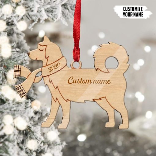 Gearhumans 3D Siberian Husky 2020 Custom Name Christmas Ornament 2 Gearhuman 3D Siberian Husky 2020 Custom Name Christmas Ornament GV291020 Ornament Acrylic 1Pc