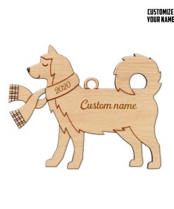 Gearhuman 3D Siberian Husky 2020 Custom Name Christmas Ornament GV291020 Ornament