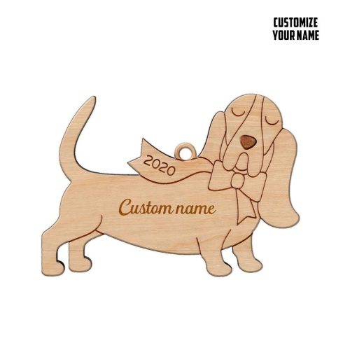 Gearhumans 3D Basset Hound 2020 Custom Name Christmas Ornament 1 Gearhuman 3D Basset Hound 2020 Custom Name Christmas Ornament GV30106 Ornament