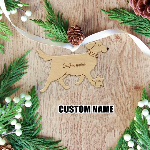 Gearhuman 3D Golden Retriever 2020 Custom Name Christmas Ornament GV291026 Ornament Acrylic 1Pc