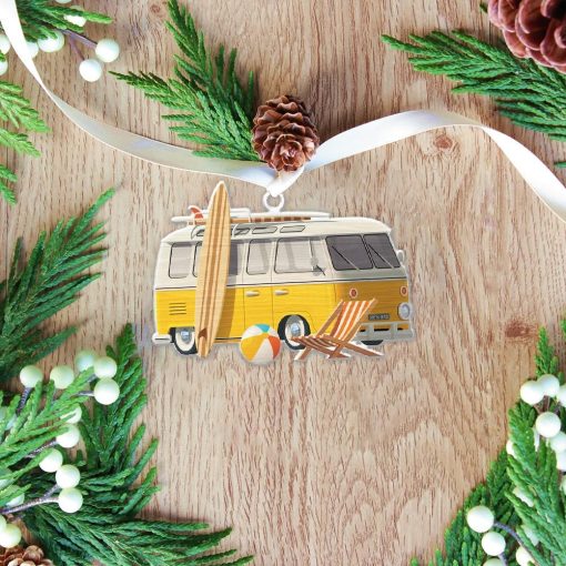 Gearhuman 3D Hippie Van Travel Christmas Ornament GV26104 Ornament Acrylic 1Pc