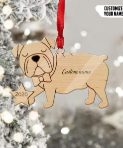 Gearhuman 3D Bulldog 2020 Custom Name Christmas Ornament GV29109 Ornament Acrylic 1Pc