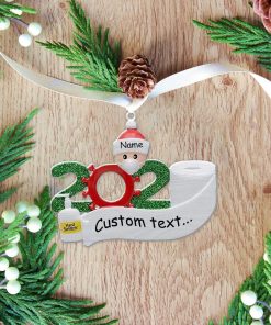 Gearhuman 3D Single Mask Sanitizer Toilet Paper 2020 Christmas Ornament Custom Name GV22106 Ornament Acrylic 1Pc