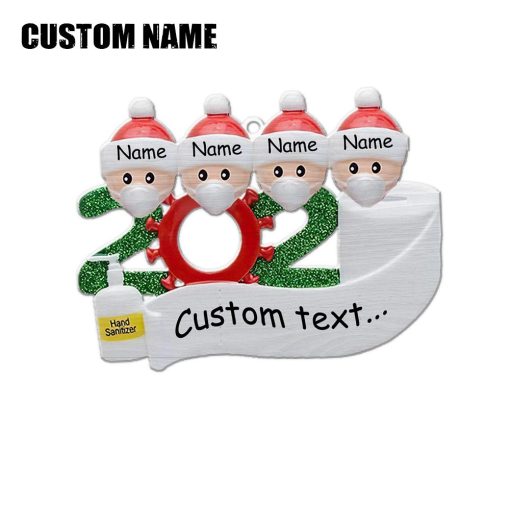 Gearhumans 3D Family Of 4 Mask Sanitizer Toilet Paper 2020 Christmas Custom Name Ornament 3 Gearhuman 3D Family Of 4 Mask Sanitizer Toilet Paper 2020 Christmas Custom Name Ornament GV22109 Ornament