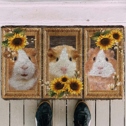 Gearhumans 3D Guine Pig Sunflower Doormat 5 Gearhuman 3D Guine Pig Sunflower Doormat GB03032 Doormat