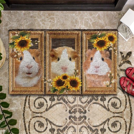 Gearhumans 3D Guine Pig Sunflower Doormat 6 Gearhuman 3D Guine Pig Sunflower Doormat GB03032 Doormat