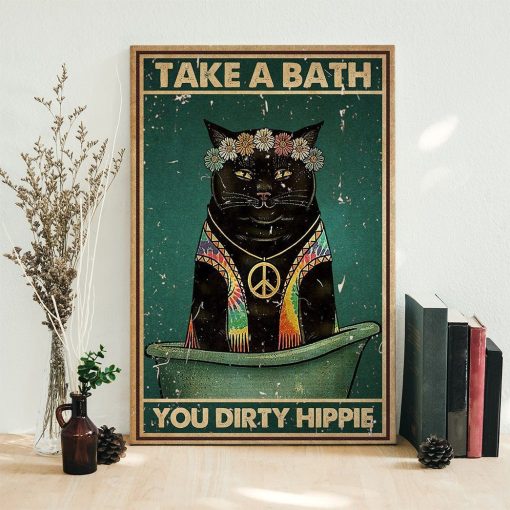 Gearhumans Gearhuman 3D Take A Bath Black Cat Canvas GB160315 Canvas
