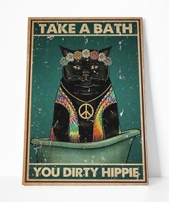 Gearhumans Gearhuman 3D Take A Bath Black Cat Canvas GB160315 Canvas 1 Piece Non Frame M