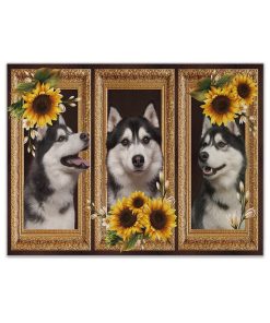 Gearhuman 3D Husky Sunflower Custom Canvas GB230217 Canvas 1 Piece Non Frame M