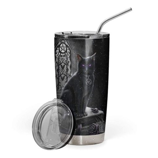 Gearhumans Gearhuman 3D Black Cat Custom Design Vacuum Insulated Tumbler GL030817 Tumbler 20oz