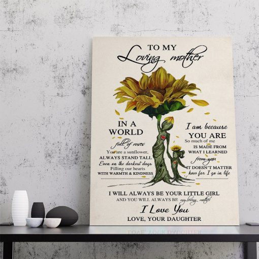 Gearhumans Gearhuman 3D Happy Mothers Day Gift Sunflower Mother Custom Name Canvas GO25041 Canvas