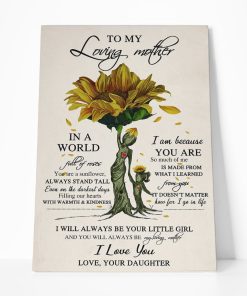 Gearhumans Gearhuman 3D Happy Mothers Day Gift Sunflower Mother Custom Name Canvas GO25041 Canvas 1 Piece Non Frame M