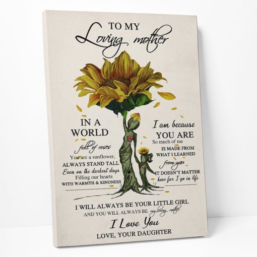 Gearhumans Gearhuman 3D Happy Mothers Day Gift Sunflower Mother Custom Name Canvas GO25041 Canvas
