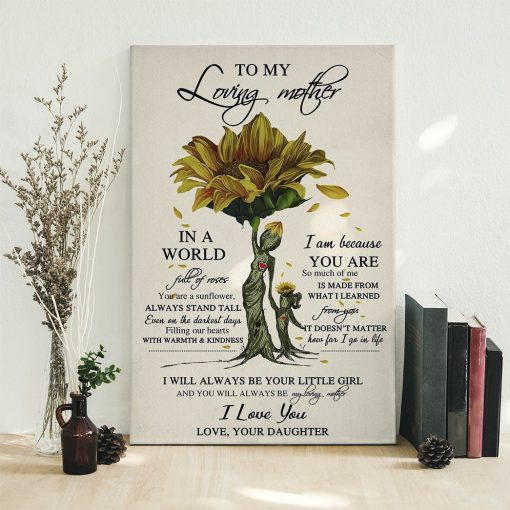 Gearhumans Gearhuman 3D Happy Mothers Day Gift Sunflower Mother Custom Name Canvas GO25041 Canvas