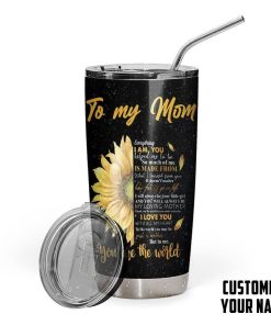 Gearhumans Gearhuman 3D To my Mom Sunflower Mothers Day Gift Custom Name Design Insulated Vacuum Tumbler GW260322 Tumbler Short 20oz