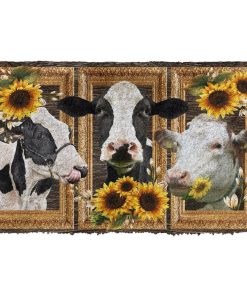 Gearhuman 3D Cow Sunflower Custom Doormat GB24025 Doormat Doormat S(15,8''x23,6'')