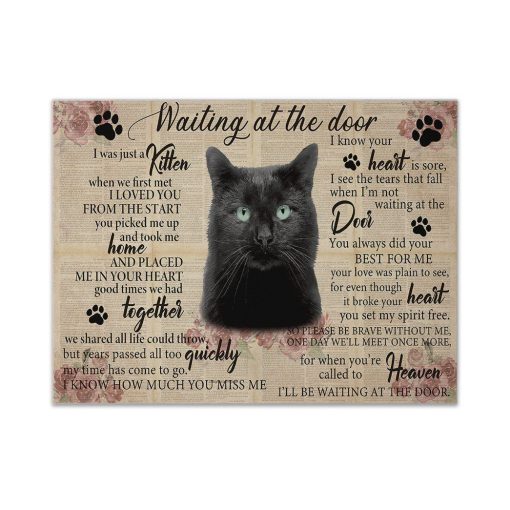 Gearhuman 3D Waiting At The Door Black Cat Custom Canvas GB250118 Canvas 1 Piece Non Frame M