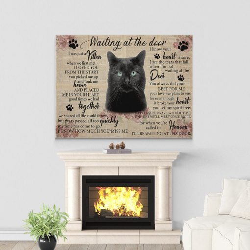 Gearhuman 3D Waiting At The Door Black Cat Custom Canvas GB250118 Canvas