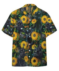 3D Black Cat Hawaii Shirt Custom Short Sleeve Shirt GV190220 Short Sleeve Shirt Short Sleeve Shirt S