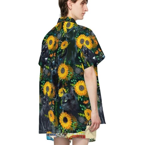 3D Black Cat Hawaii Shirt Custom Short Sleeve Shirt GV190220 Short Sleeve Shirt
