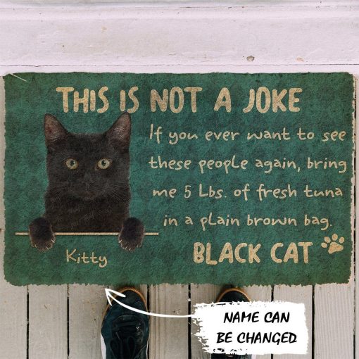 Gearhuman 3D This Is Not A Joke Black Cat Custom Doormat GB28012 Doormat