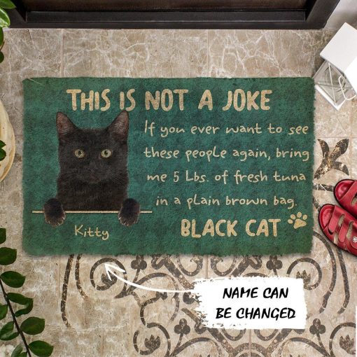 Gearhuman 3D This Is Not A Joke Black Cat Custom Doormat GB28012 Doormat