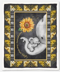 Gearhumans 3D Elephant Sunflower Mom Mothers Day Gift Custom Blanket GW07046 Blanket Blanket M(51''x59'')