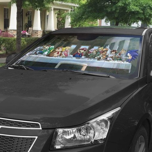 gearhumans 3D The Last Supper Mario Custom Car Auto Sunshade GL160710 Auto Sunshade