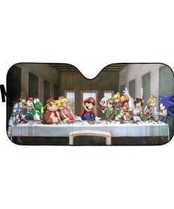gearhumans 3D The Last Supper Mario Custom Car Auto Sunshade GL160710 Auto Sunshade 57''x27.5''