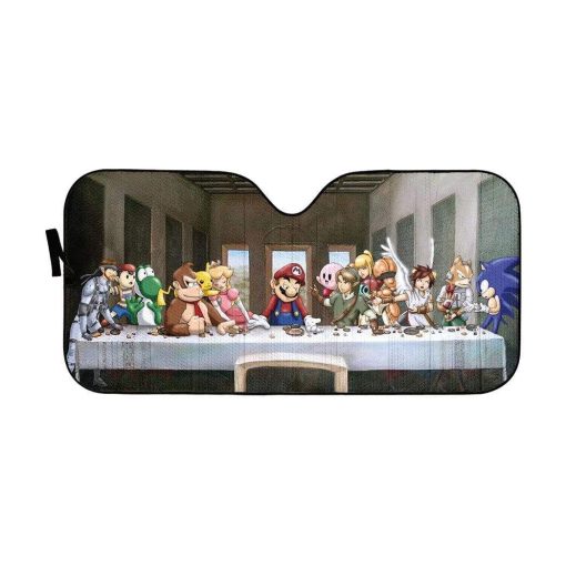 gearhumans 3D The Last Supper Mario Custom Car Auto Sunshade GL160710 Auto Sunshade 57''x27.5''