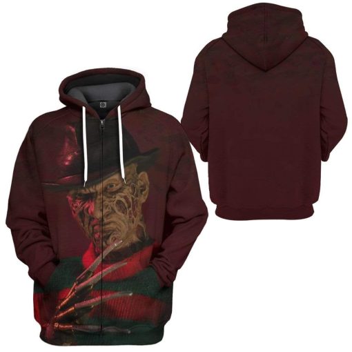 Gearhuman 3D Halloween Kills Freddy Krueger Custom Hoodie Apparel GL20083 3D Custom Fleece Hoodies
