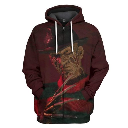 Gearhuman 3D Halloween Kills Freddy Krueger Custom Hoodie Apparel GL20083 3D Custom Fleece Hoodies Zip Hoodie S