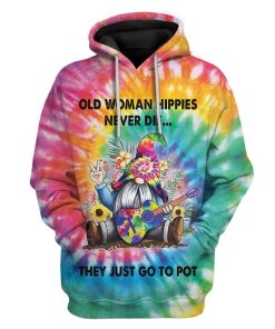 Sunflower Hippie Old Woman Never Die Custom T-Shirts Hoodie Apparel HP-DT0502201 3D Custom Fleece Hoodies Hoodie S
