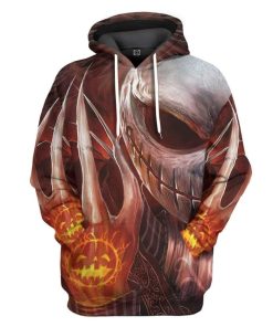 Gearhuman 3D Jack Skellington Pumpkin Halloween Custom Hoodie Apparel GV20086 3D Custom Fleece Hoodies Hoodie S