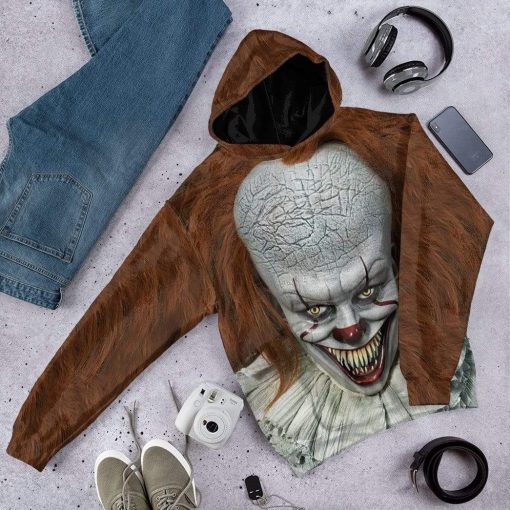Gearhuman 3D Halloween Kills Pennywise Custom Hoodie Apparel GL20081 3D Custom Fleece Hoodies
